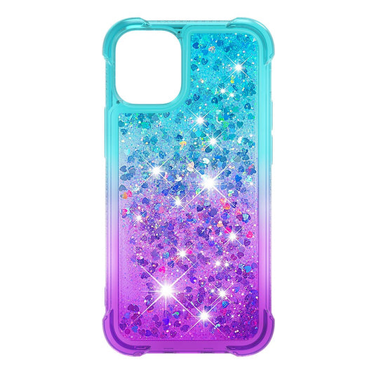iPhone 12 /12 Pro Glitter-Hülle – Farbverlauf mit funkelndem Puder