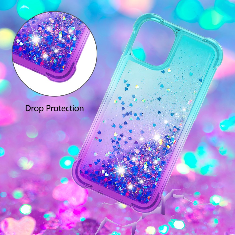 iPhone 12 /12 Pro Glitter-Hülle – Farbverlauf mit funkelndem Puder