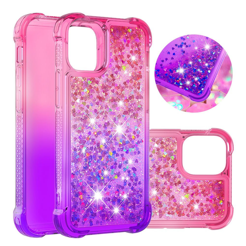 iPhone 12 /12 Pro Glitter-Hülle – Farbverlauf mit funkelndem Puder