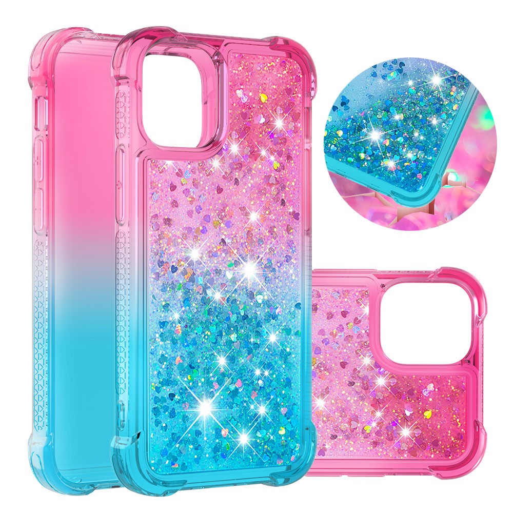 iPhone 12 /12 Pro Glitter-Hülle – Farbverlauf mit funkelndem Puder
