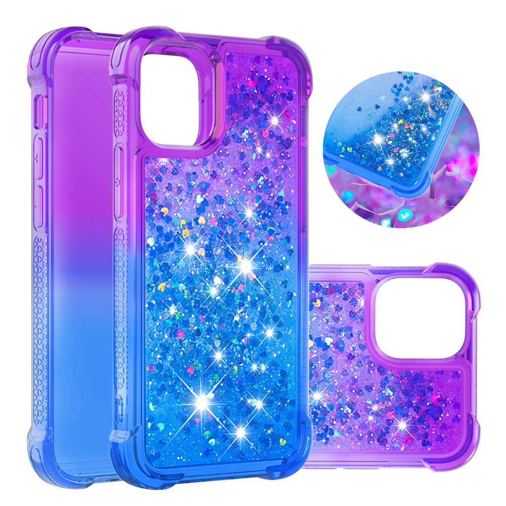 iPhone 12 /12 Pro Glitter-Hülle – Farbverlauf mit funkelndem Puder