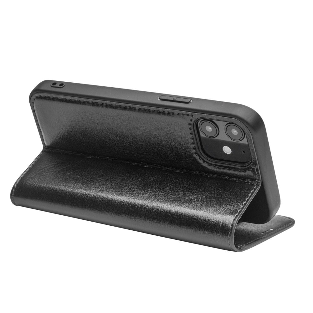 iPhone 12 / 12 Pro Echtleder-Handyhülle – Geldbörse & Standfunktion