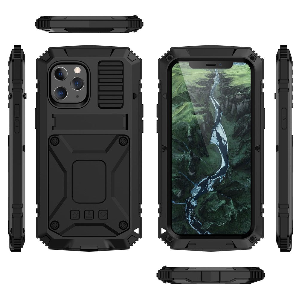 iPhone 12 Pro Max Schutzhülle – Stoßfest, staubdicht, mit gehärtetem Glas & Ständer