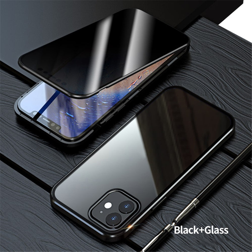 iPhone 12 / 12 Pro Anti-Peep Hülle – Metallrahmen mit doppelseitigem Glas