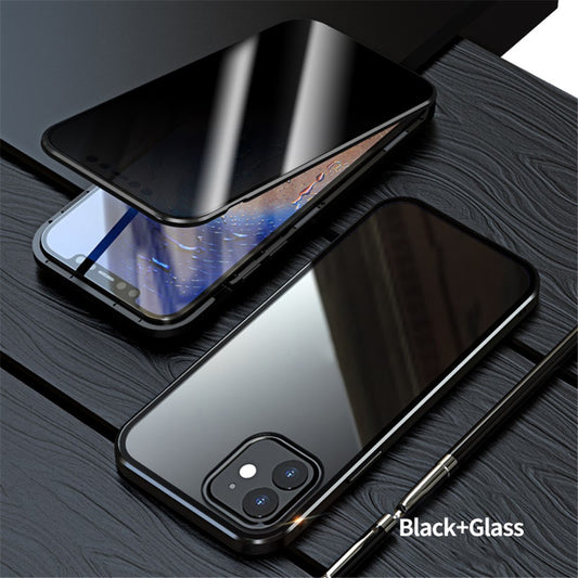 iPhone 12 / 12 Pro Anti-Peep Hülle – Metallrahmen mit doppelseitigem Glas