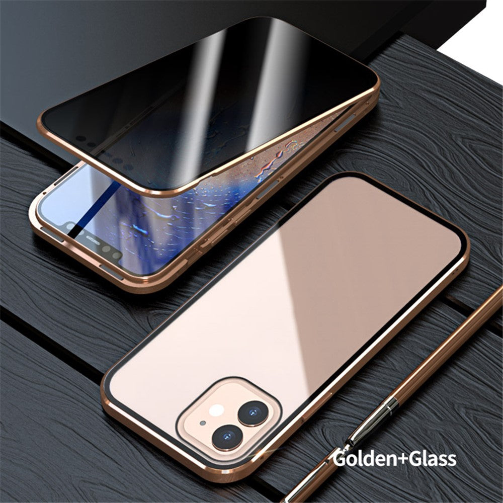 iPhone 12 / 12 Pro Anti-Peep Hülle – Metallrahmen mit doppelseitigem Glas