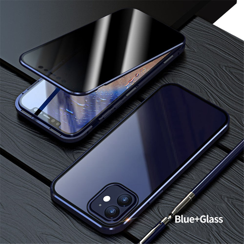iPhone 12 / 12 Pro Anti-Peep Hülle – Metallrahmen mit doppelseitigem Glas