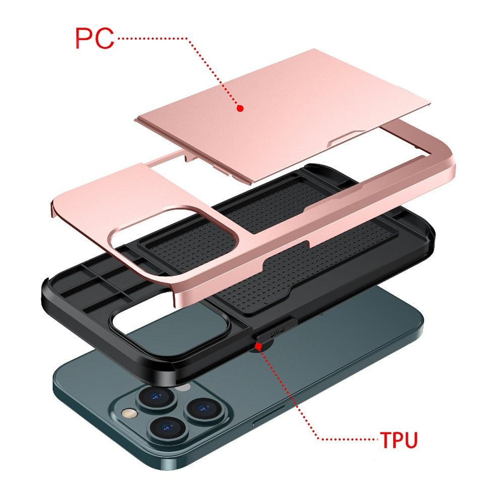iPhone 13 Pro Max Schiebekartensteckplatz-Hülle – Mit Kratzfestem Design