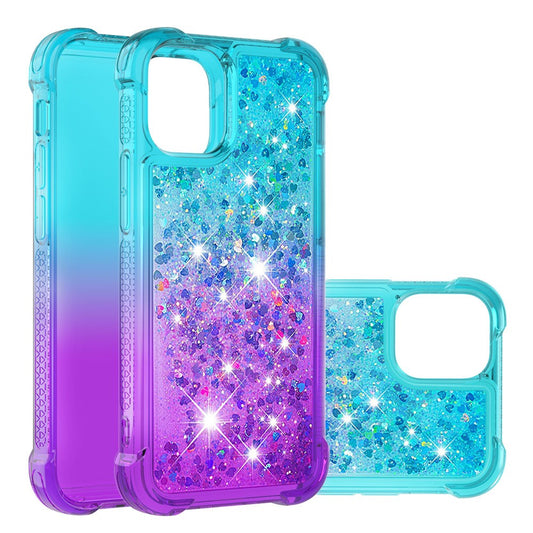 iPhone 13 mini Glitter-Hülle – Farbverlauf mit funkelndem Puder