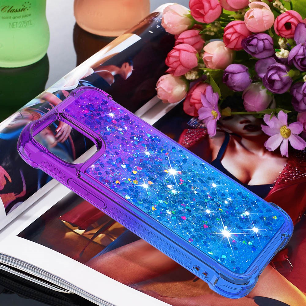 iPhone 13 Pro Max Glitter-Hülle – Farbverlauf mit funkelndem Puder