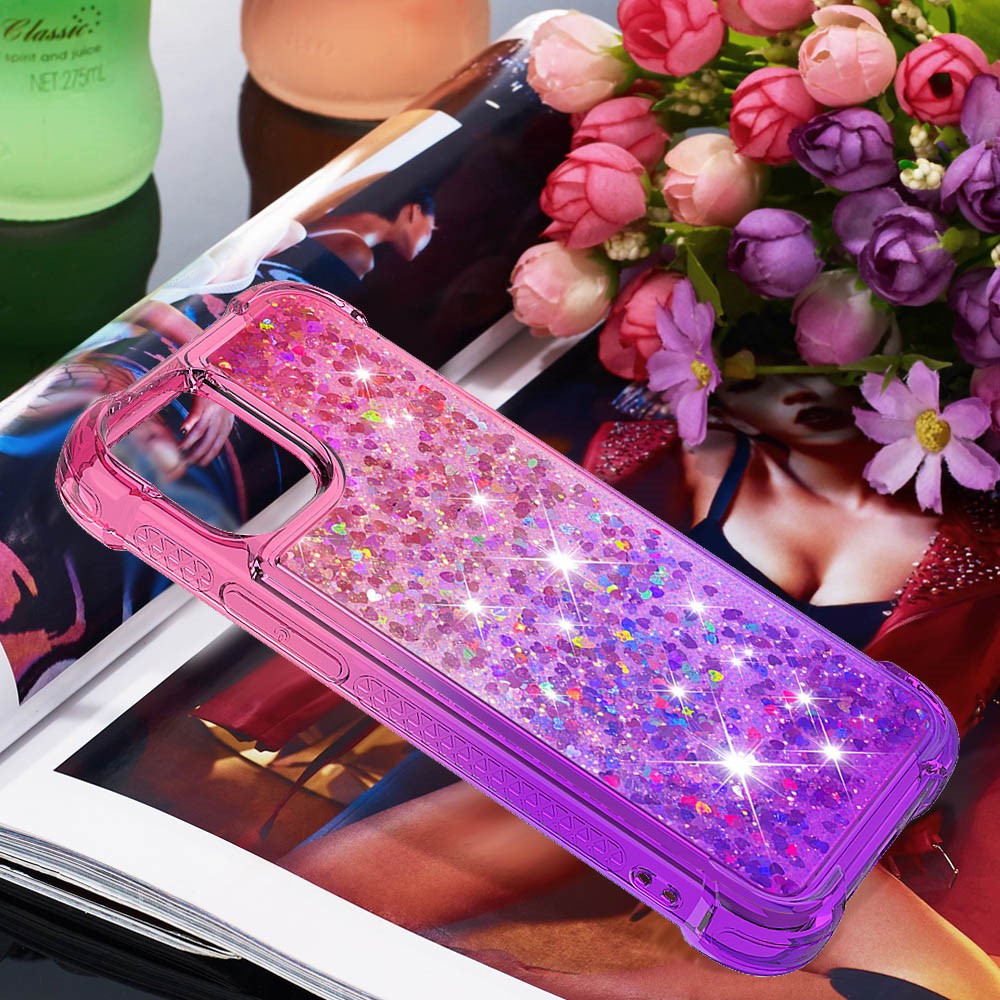 iPhone 13 Pro Glitter-Hülle – Farbverlauf mit funkelndem Puder