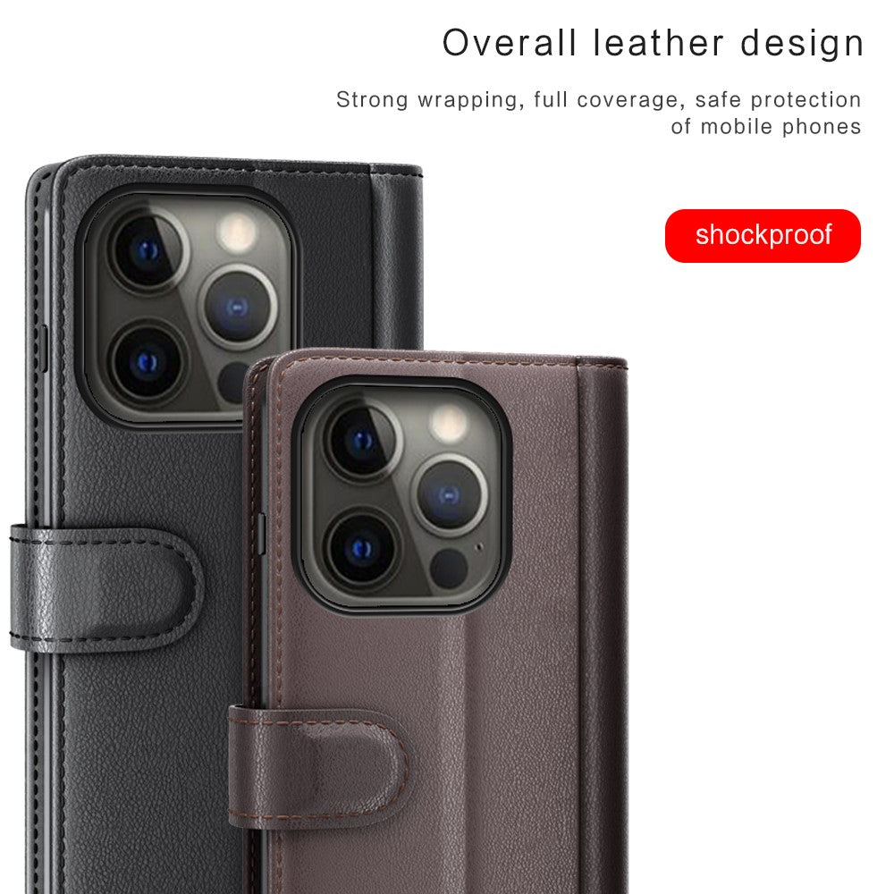 iPhone 13 Pro Echtleder Hülle mit Kartenfach