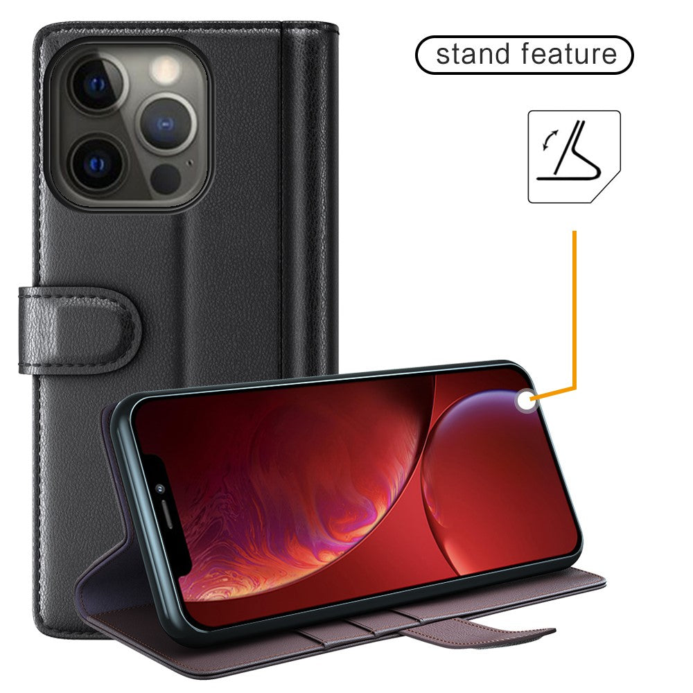 iPhone 13 Pro Echtleder Hülle mit Kartenfach
