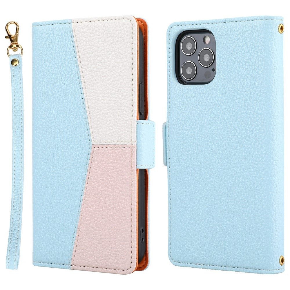 iPhone 12 /12 Pro Wallet Hülle – Litchi-Textur