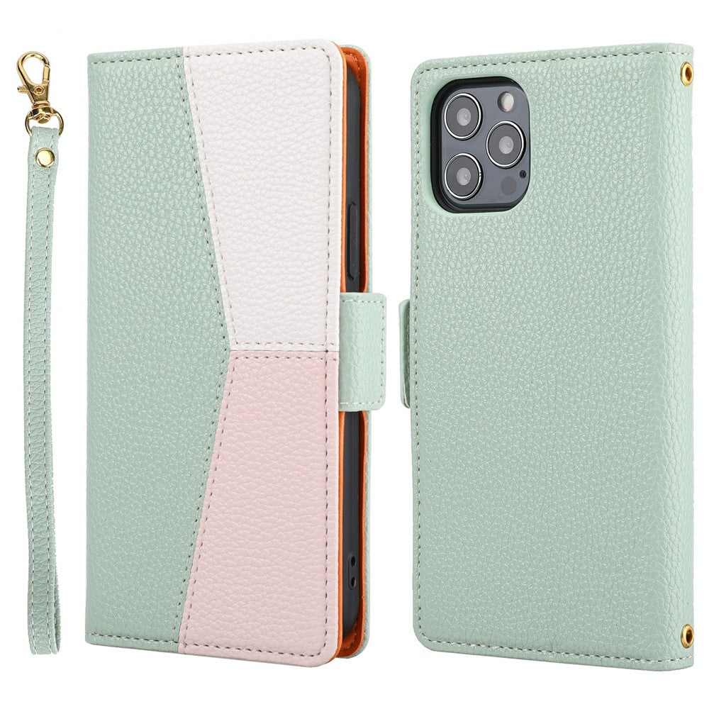 iPhone 12 /12 Pro Wallet Hülle – Litchi-Textur