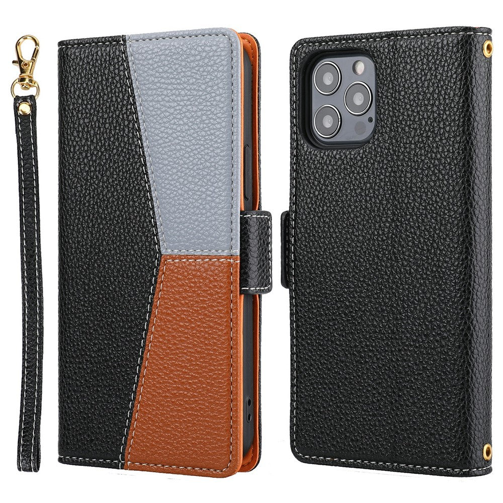 iPhone 12 /12 Pro Wallet Hülle – Litchi-Textur