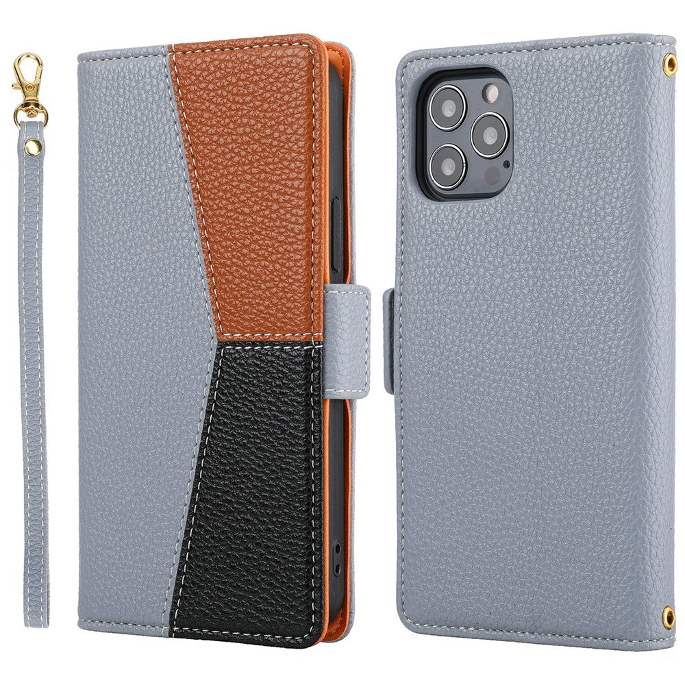 iPhone 12 /12 Pro Wallet Hülle – Litchi-Textur