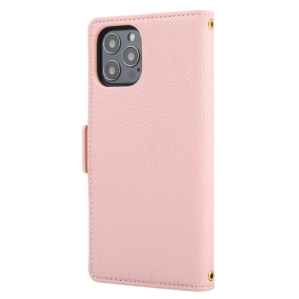 iPhone 13 Pro Wallet Hülle – Litchi-Textur