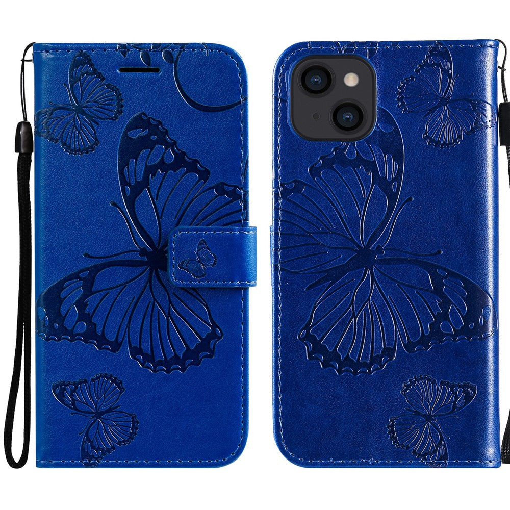 iPhone 13 Wallet-Hülle – Schmetterling Aufgedruckt & Mit Ständer und Riemen
