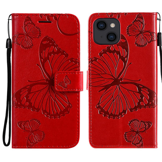 iPhone 13 mini Wallet-Hülle – Schmetterling Aufgedruckt & Mit Ständer und Riemen