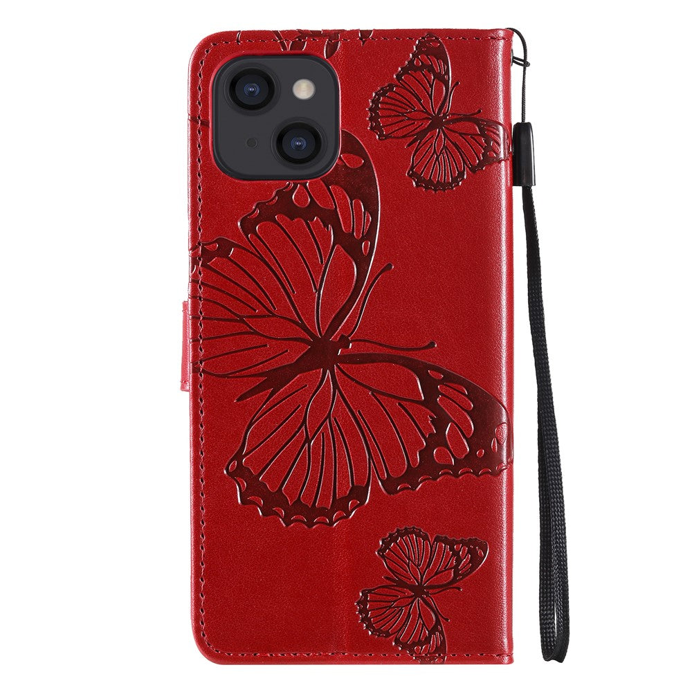 iPhone 13 mini Wallet-Hülle – Schmetterling Aufgedruckt & Mit Ständer und Riemen