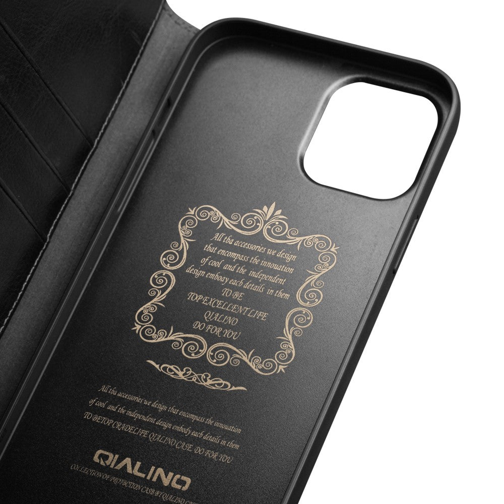 iPhone 13 Pro Max Echtleder-Handyhülle – Geldbörse & Standfunktion