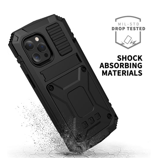 iPhone 13 Schutzhülle – Stoßfest, staubdicht, mit gehärtetem Glas & Ständer