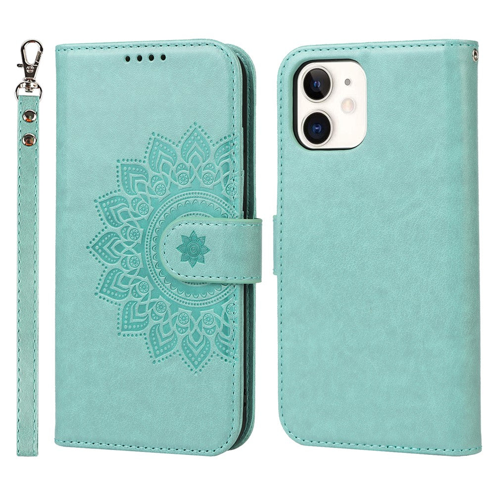 iPhone 12 mini Wallet-Hülle – Mit Musterdruck, Kartenfächer & Riemen