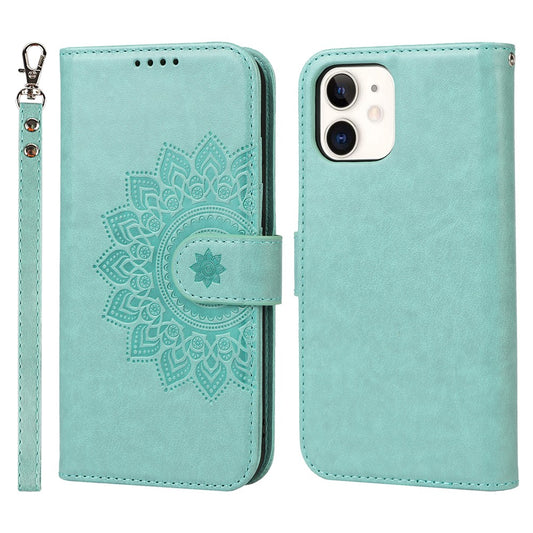 iPhone 12 mini Wallet-Hülle – Mit Musterdruck, Kartenfächer & Riemen
