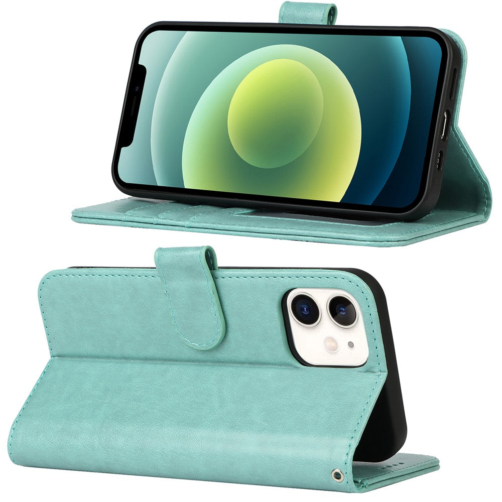 iPhone 12 mini Wallet-Hülle – Mit Musterdruck, Kartenfächer & Riemen