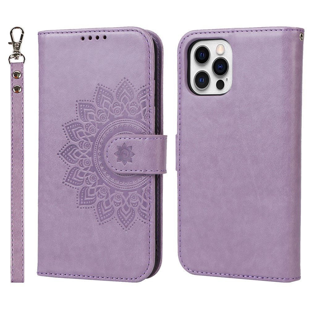 iPhone 12 Pro Max Wallet-Hülle – Mit Musterdruck, Kartenfächer & Riemen