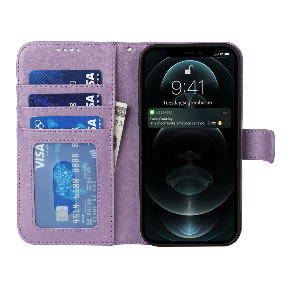 iPhone 12 Pro Max Wallet-Hülle – Mit Musterdruck, Kartenfächer & Riemen