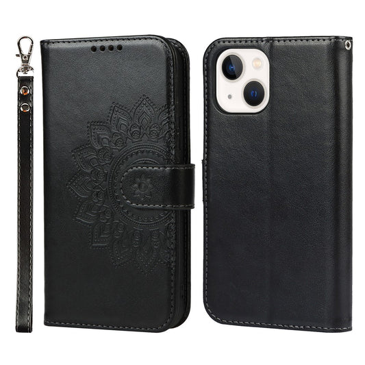 iPhone 13 mini Wallet-Hülle – Mit Musterdruck, Kartenfächer & Riemen