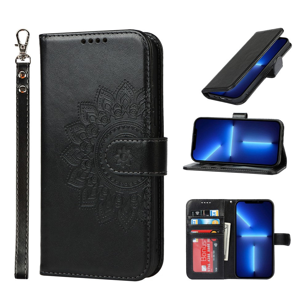 iPhone 13 Pro Wallet-Hülle – Mit Musterdruck, Kartenfächer & Riemen