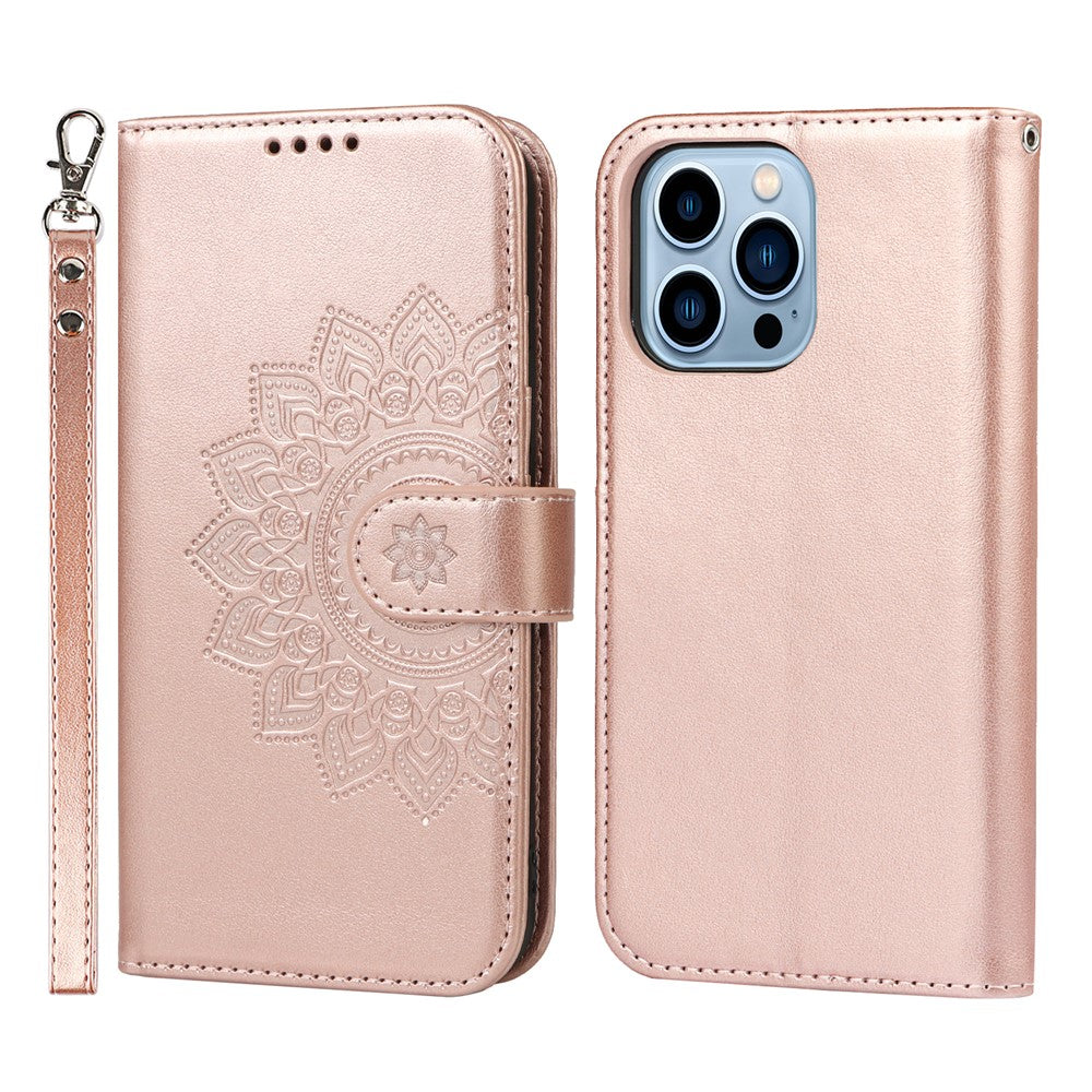iPhone 13 Pro Wallet-Hülle – Mit Musterdruck, Kartenfächer & Riemen