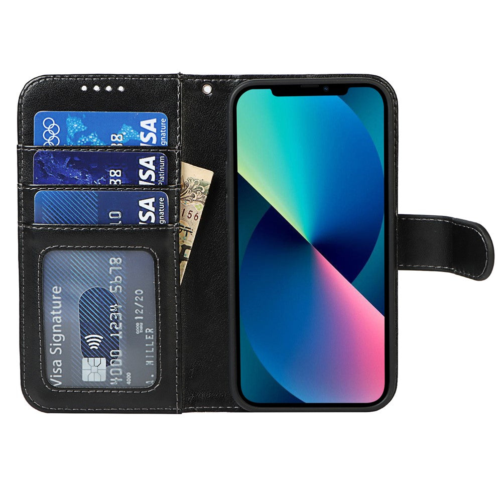 iPhone 13 Wallet-Hülle – Mit Musterdruck, Kartenfächer & Riemen