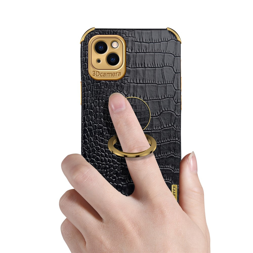 iPhone 13 Handyhülle – in Krokodil-Optik, veredeltem Rahmen & Ständer