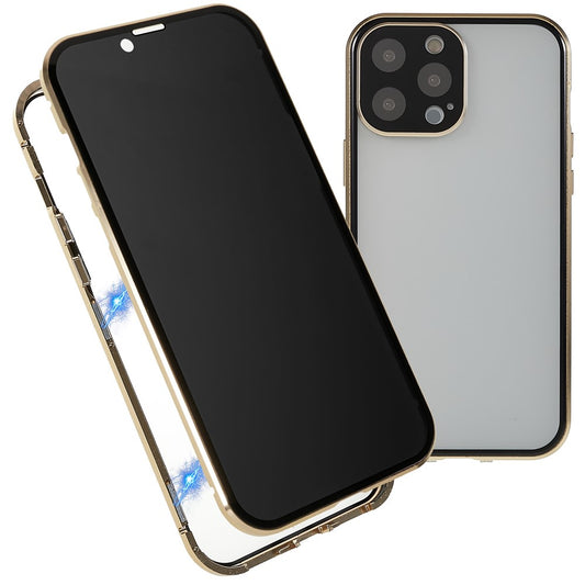 iPhone 13 Pro Anti-Peep Hülle – Metallrahmen mit doppelseitigem Glas