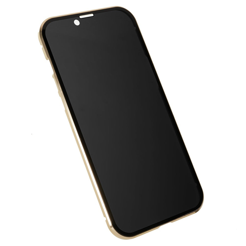 iPhone 13 Pro Anti-Peep Hülle – Metallrahmen mit doppelseitigem Glas