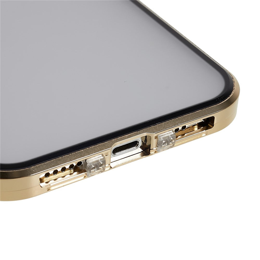 iPhone 13 Pro Anti-Peep Hülle – Metallrahmen mit doppelseitigem Glas