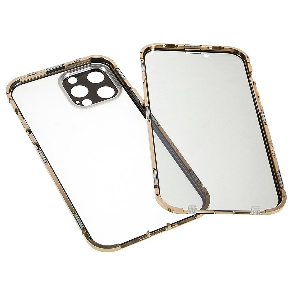 iPhone 13 Pro Anti-Peep Hülle – Metallrahmen mit doppelseitigem Glas