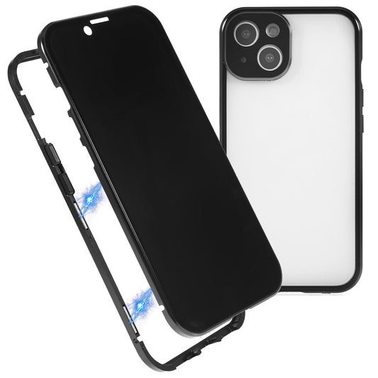 iPhone 13 Anti-Peep Hülle – Metallrahmen mit doppelseitigem Glas