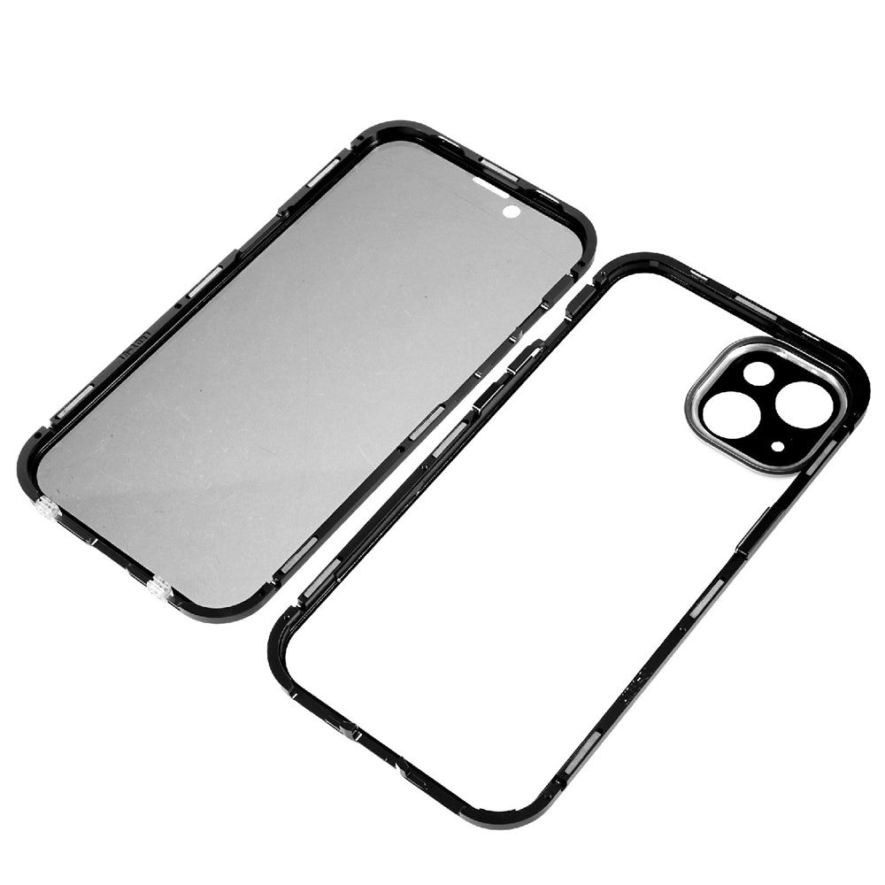 iPhone 13 Anti-Peep Hülle – Metallrahmen mit doppelseitigem Glas