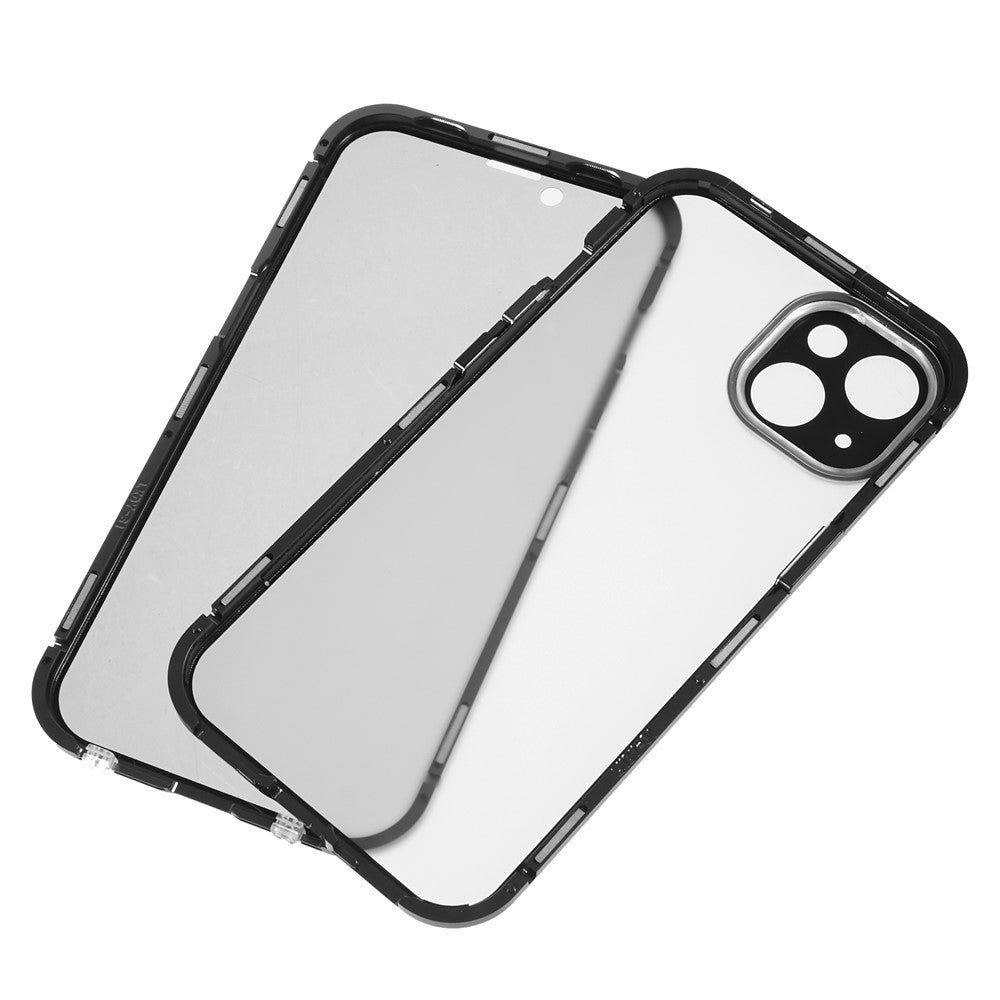 iPhone 13 Anti-Peep Hülle – Metallrahmen mit doppelseitigem Glas