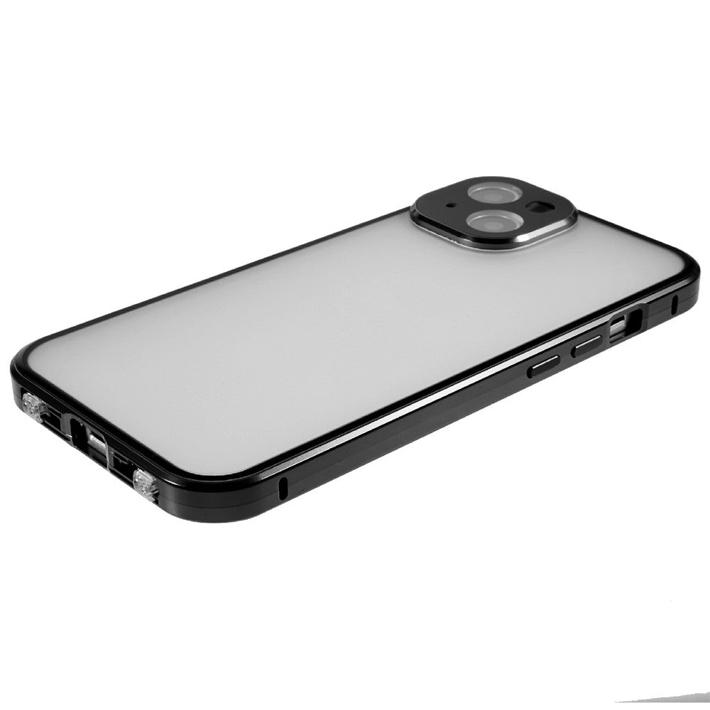 iPhone 13 Anti-Peep Hülle – Metallrahmen mit doppelseitigem Glas