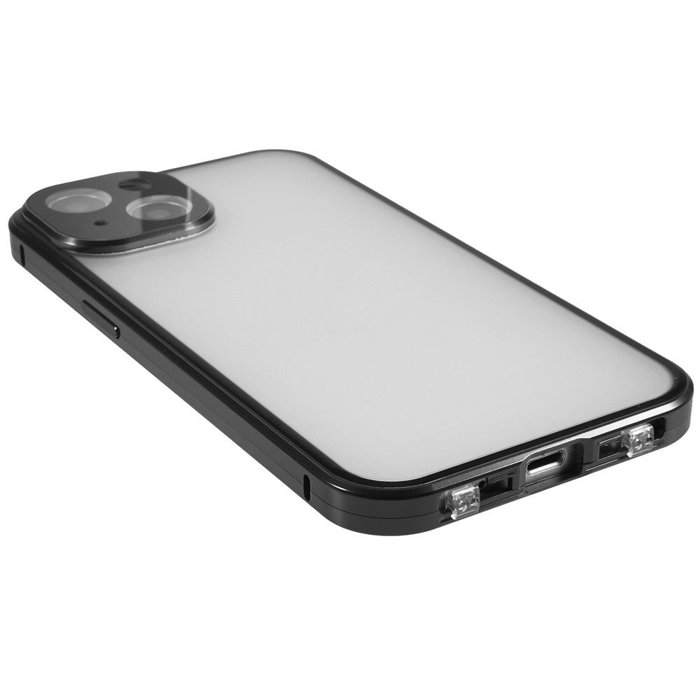 iPhone 13 Anti-Peep Hülle – Metallrahmen mit doppelseitigem Glas