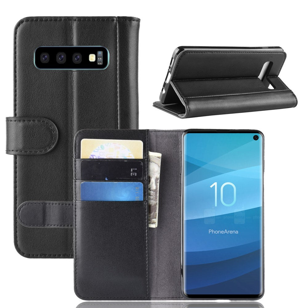 Galaxy S10 4G Echtleder Hülle mit Kartenfach