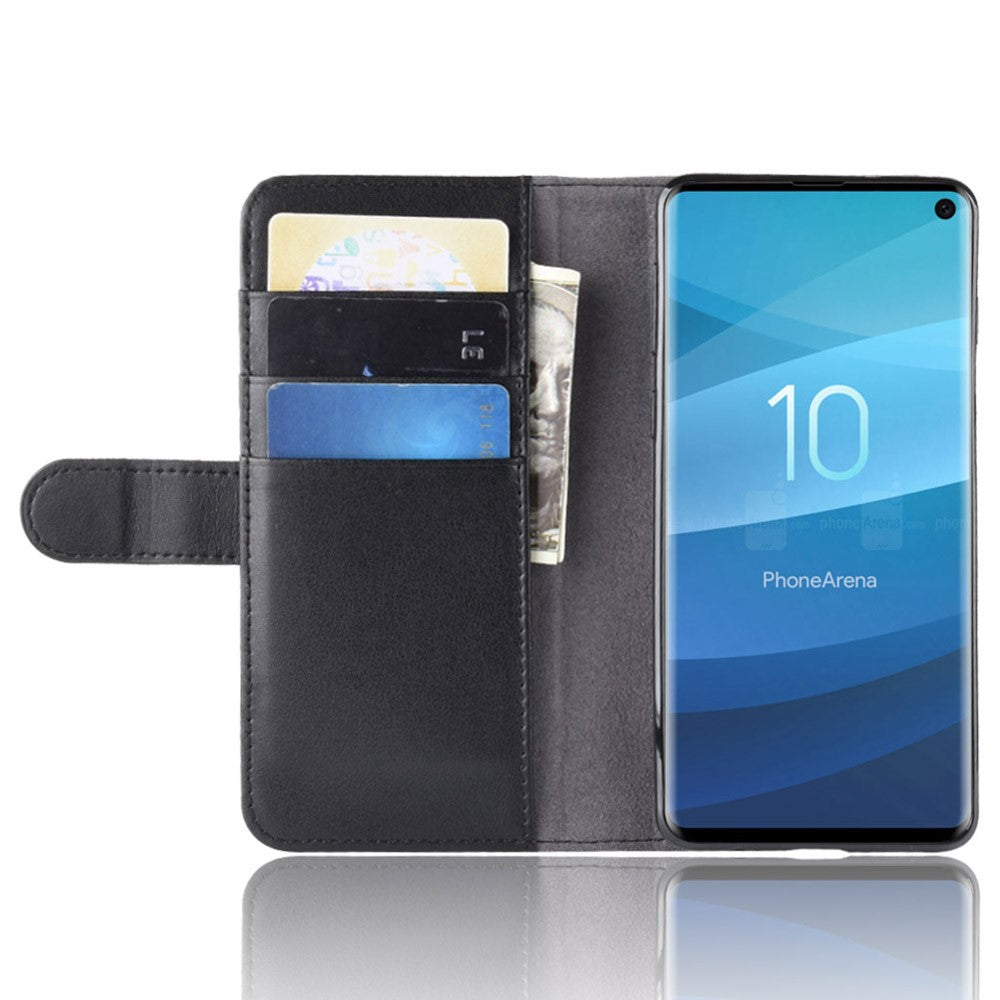 Galaxy S10 4G Echtleder Hülle mit Kartenfach