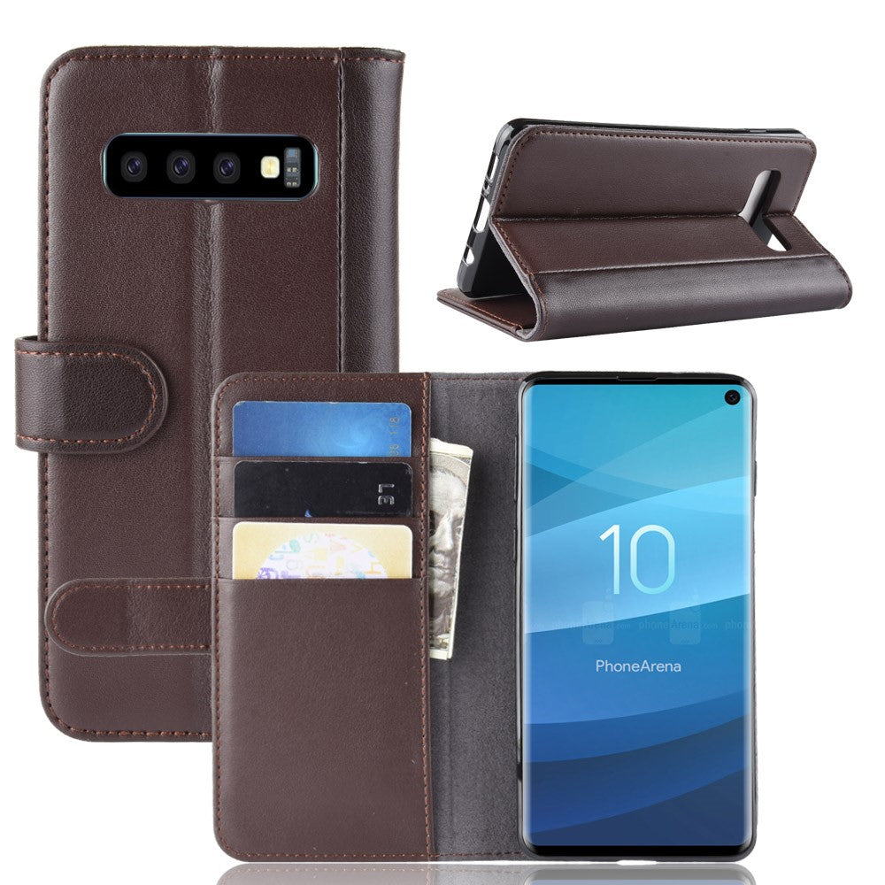 Galaxy S10 4G Echtleder Hülle mit Kartenfach