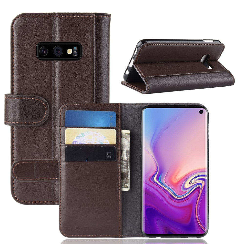 Galaxy S10e Echtleder Hülle mit Kartenfach